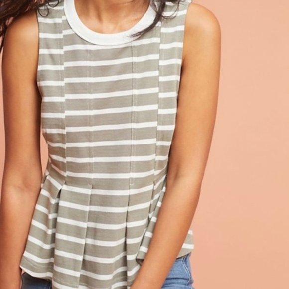 Anthropologie Tops - Anthropologie Postmark Peplum Top (Beige) S